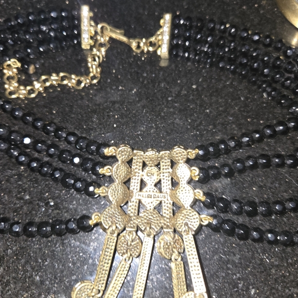 Heidi Daus "An Affair to Remember" Crystal Multi-Row Black&Red Choker/Necklace - Picture 4 of 5